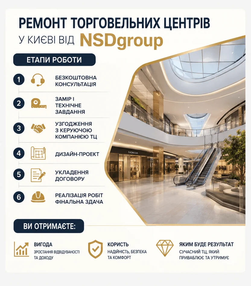 Ремонт торгових центрів у Києві