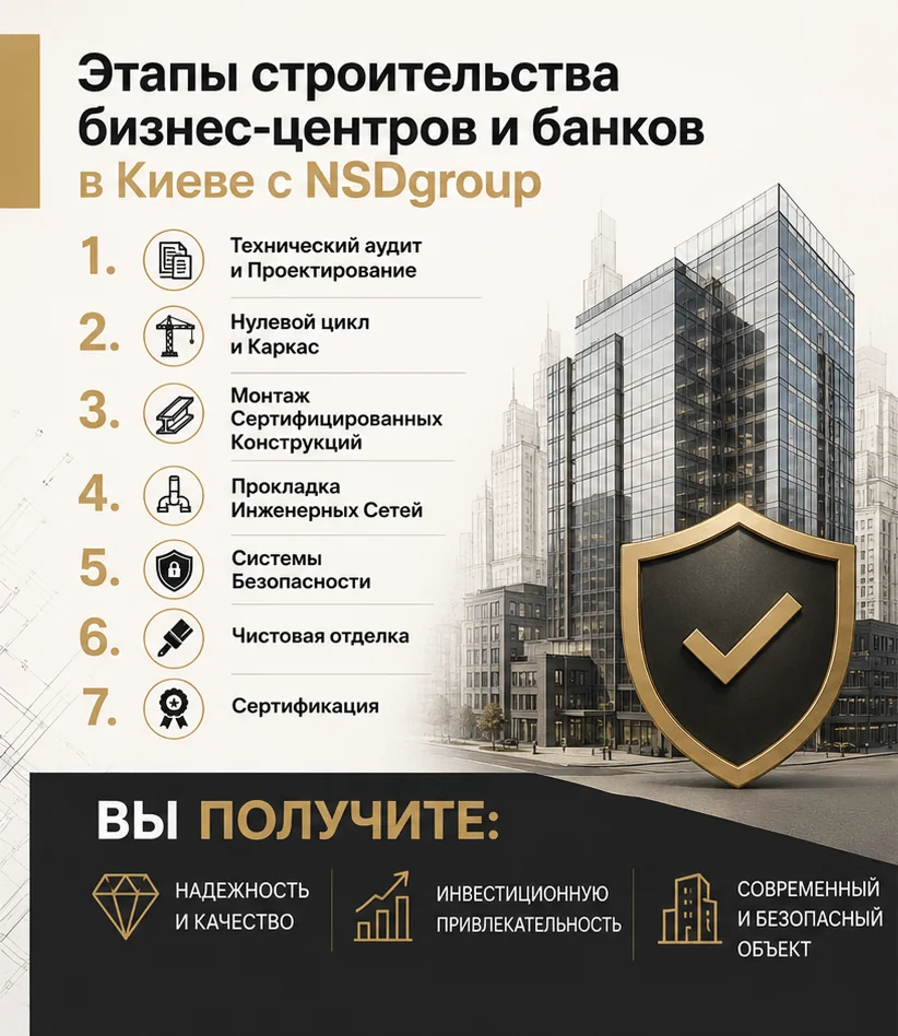 Строительство бизнес-центров и банков в Киеве 