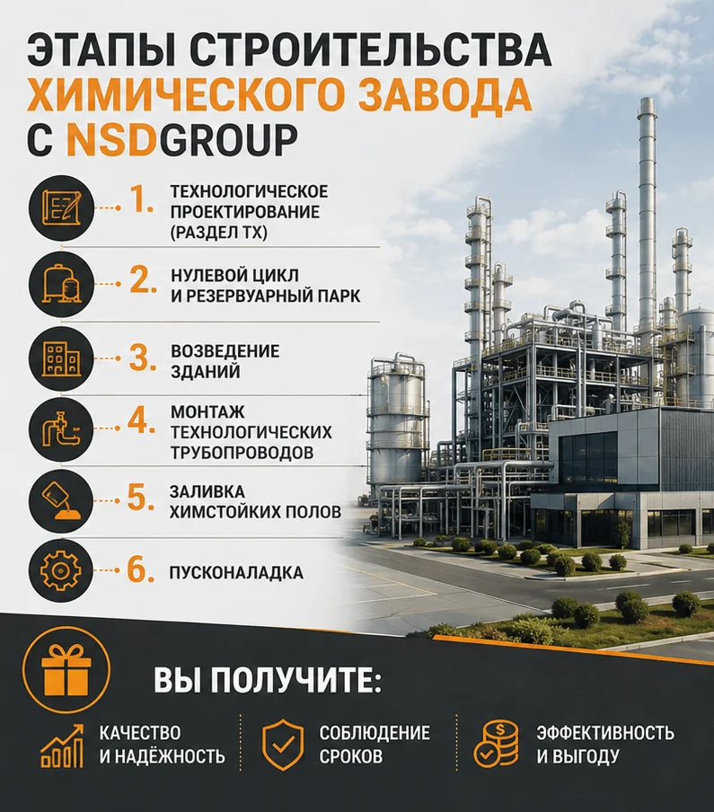 Строительство химического завода