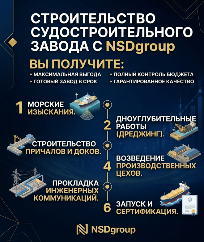 Строительство судостроительного завода