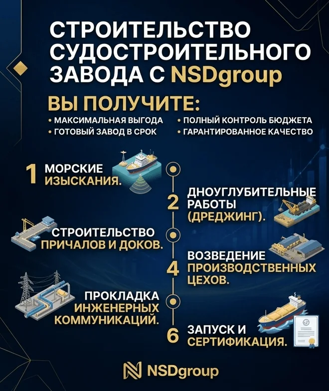 Строительство судостроительного завода 