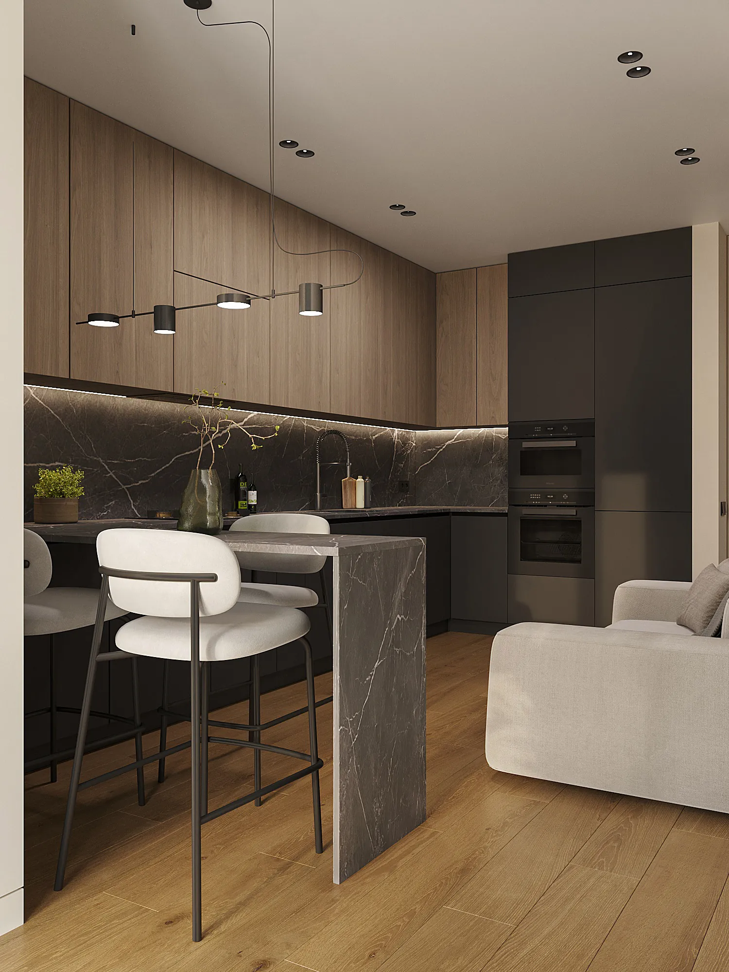 Дизайн-проект двокімнатної квартири 65 м2 в “Гранд Бурже”