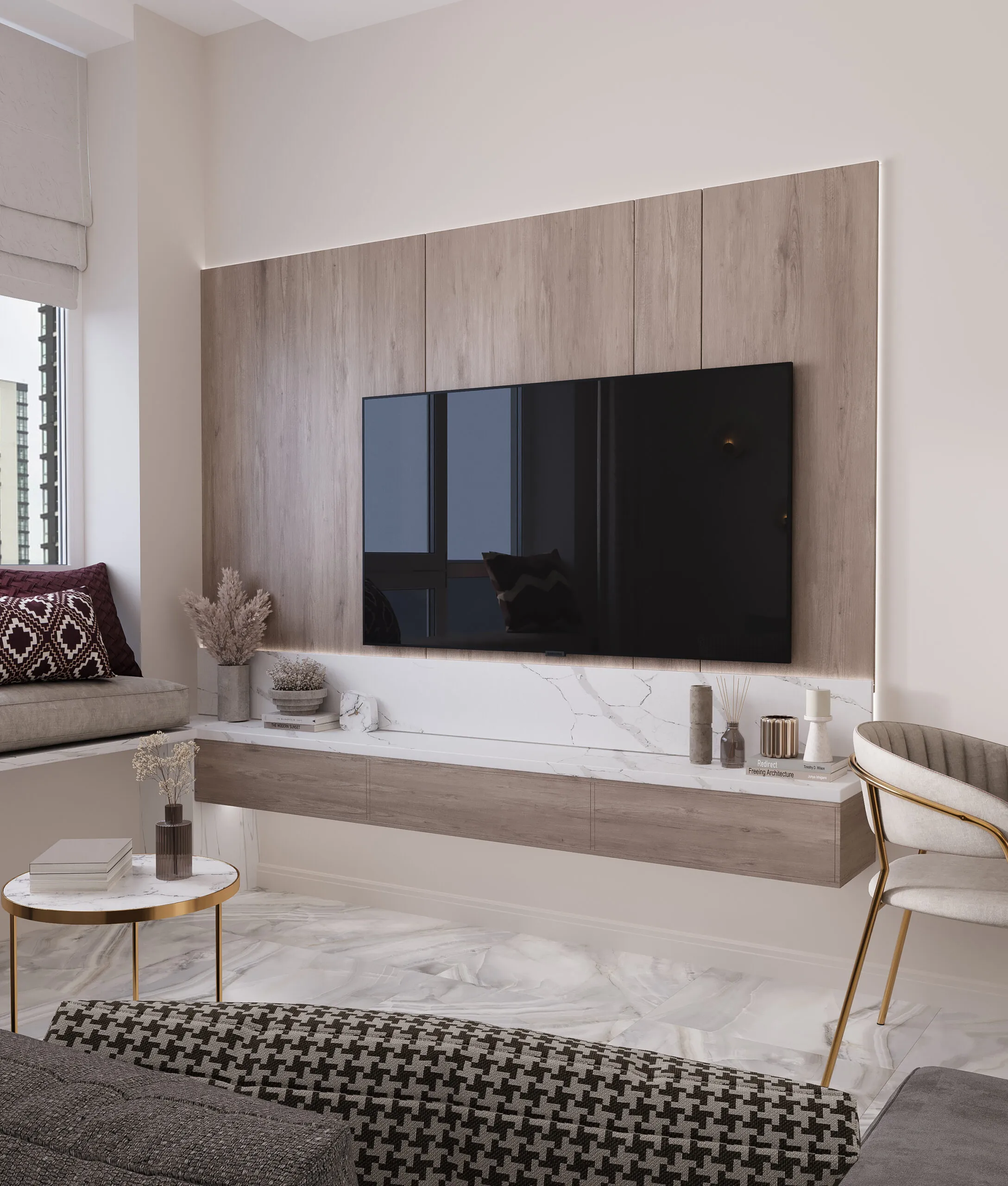Дизайн-проект однокімнатної квартири 44 м2 в ЖК Діброва Парк