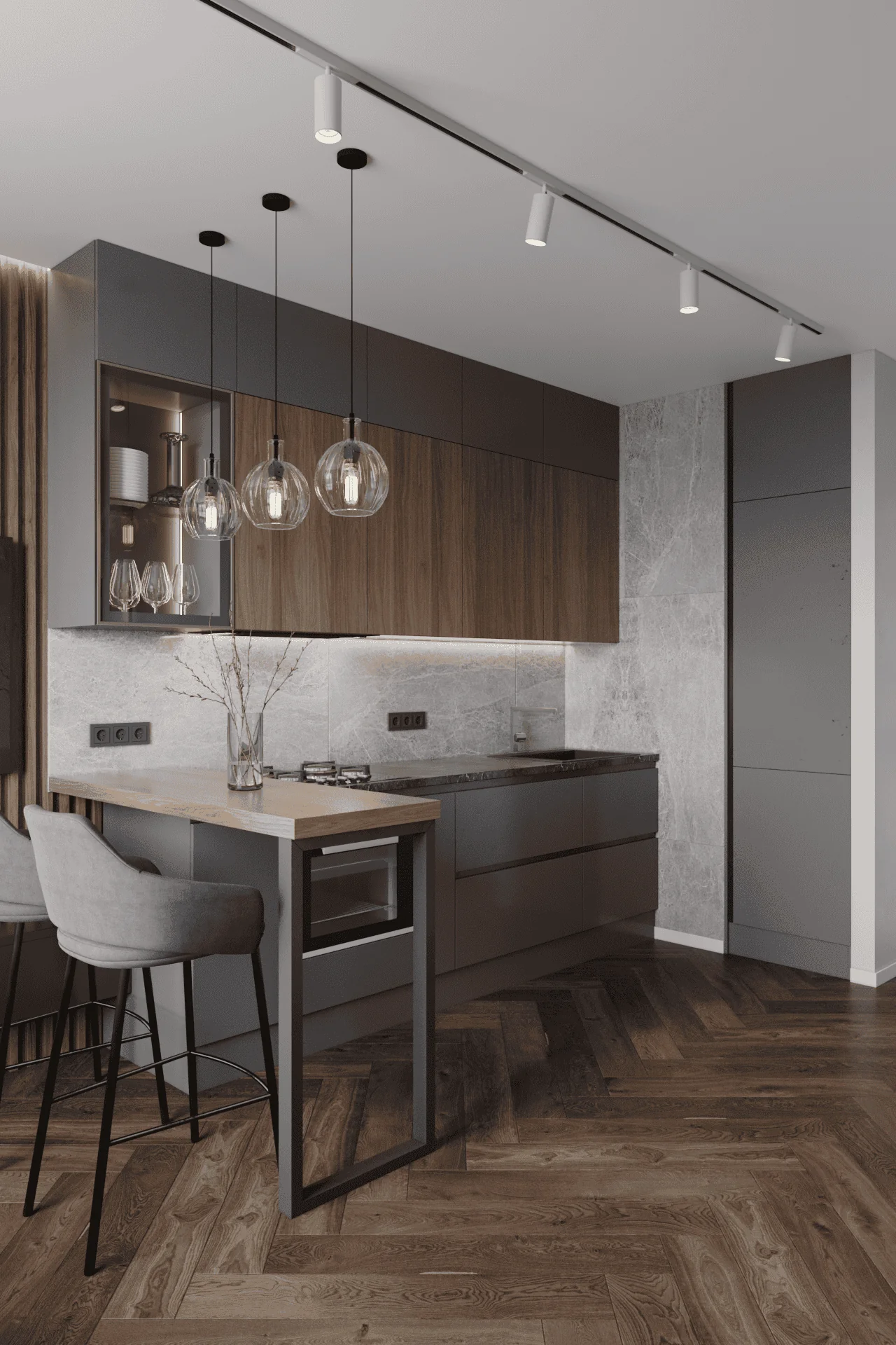 Планировка и дизайн однокомнатной квартиры 40 м² в ЖК Молодость