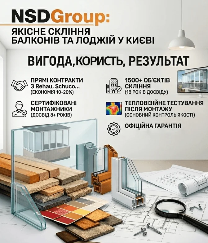 Скління балкона і лоджії Київ