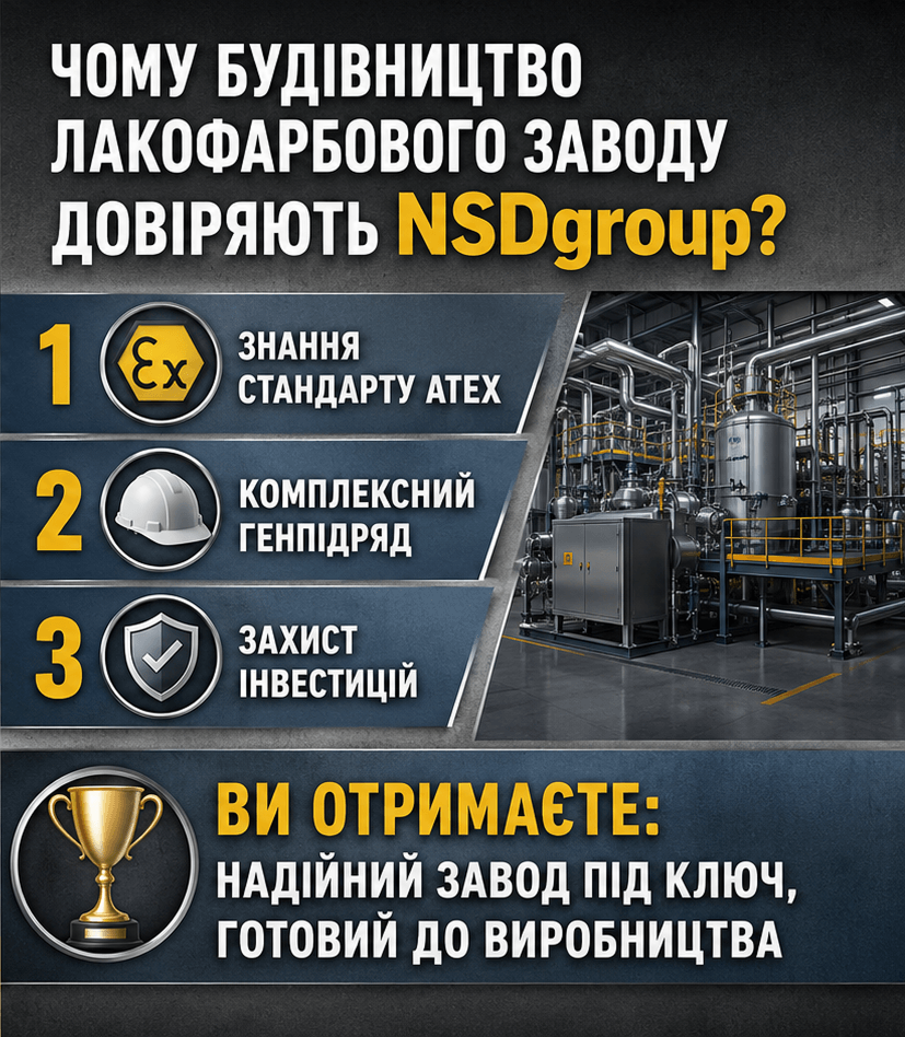 Будівництво лакофарбового заводу 