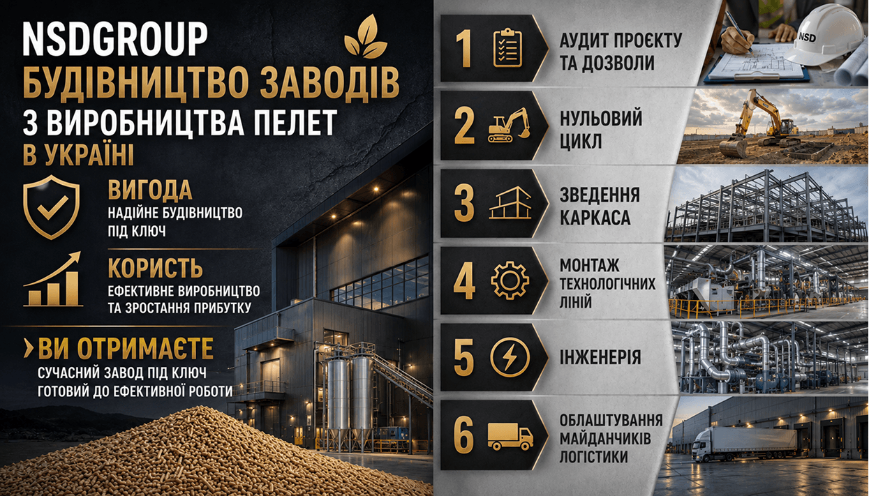 Будівництво заводів з виробництва пелет 