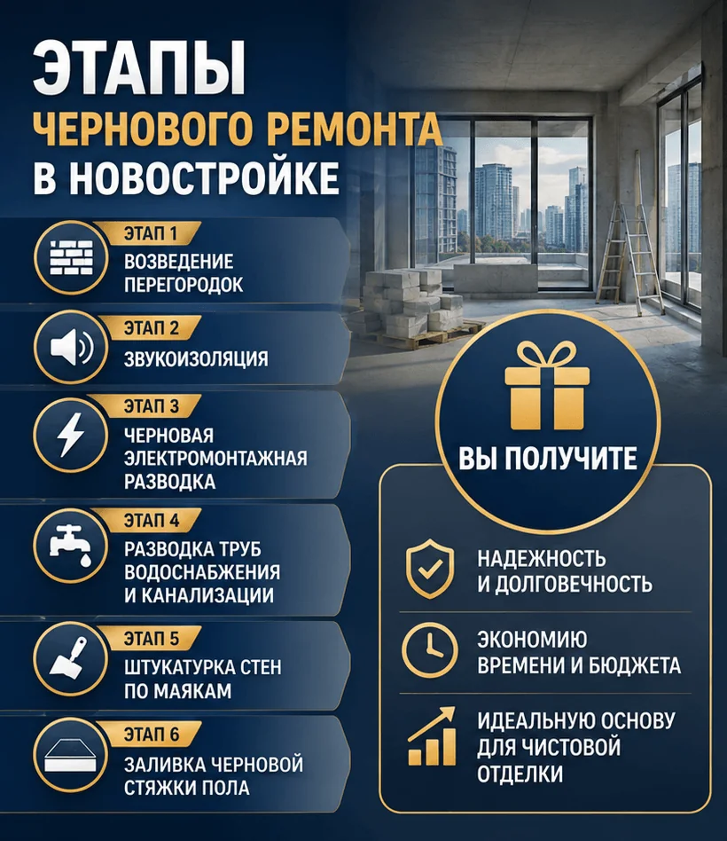 Черновой ремонт в новостройке
