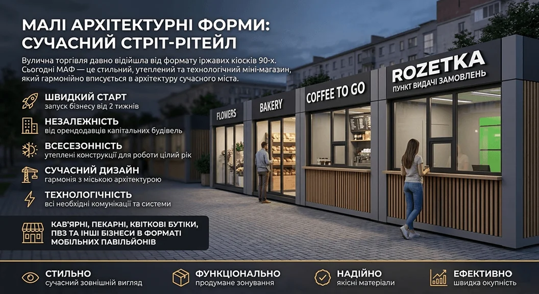 Малі архітектурні форми_ Сучасний стріт-рітейл 