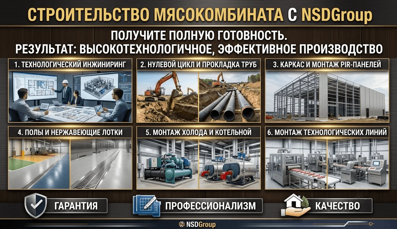 Строительство мясокомбината в Киеве 