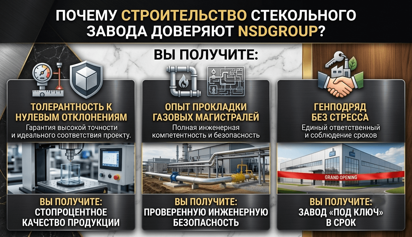 Строительство стекольного завода
