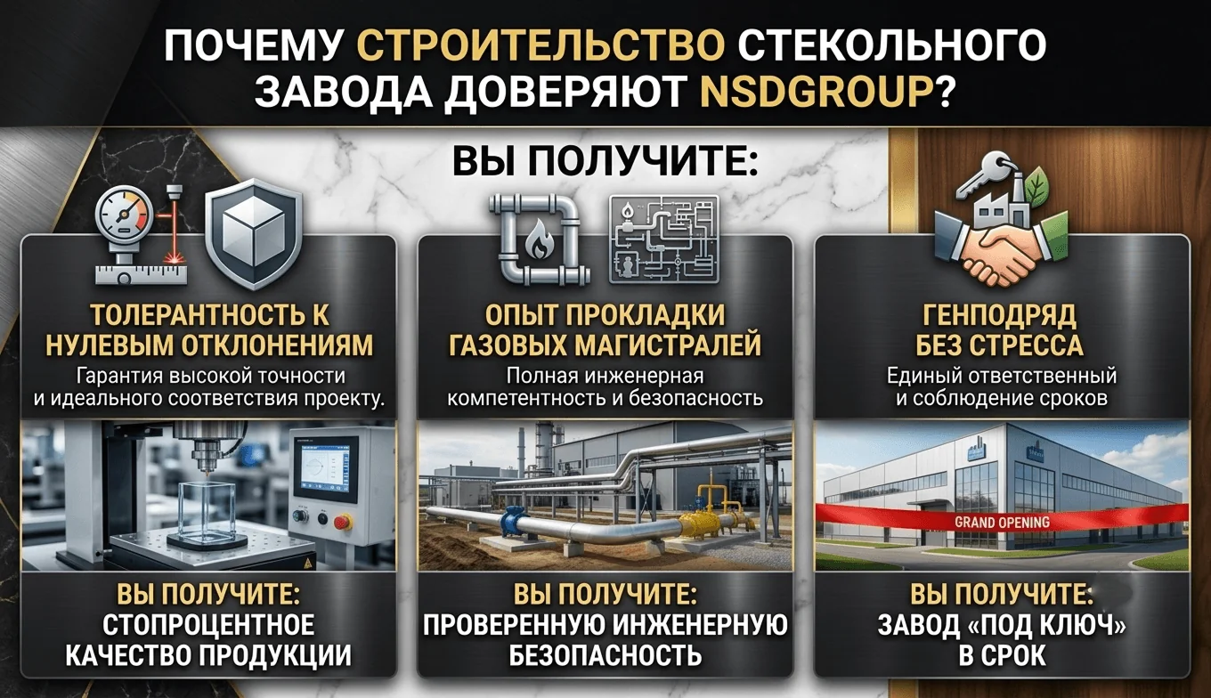 Строительство стекольного завода