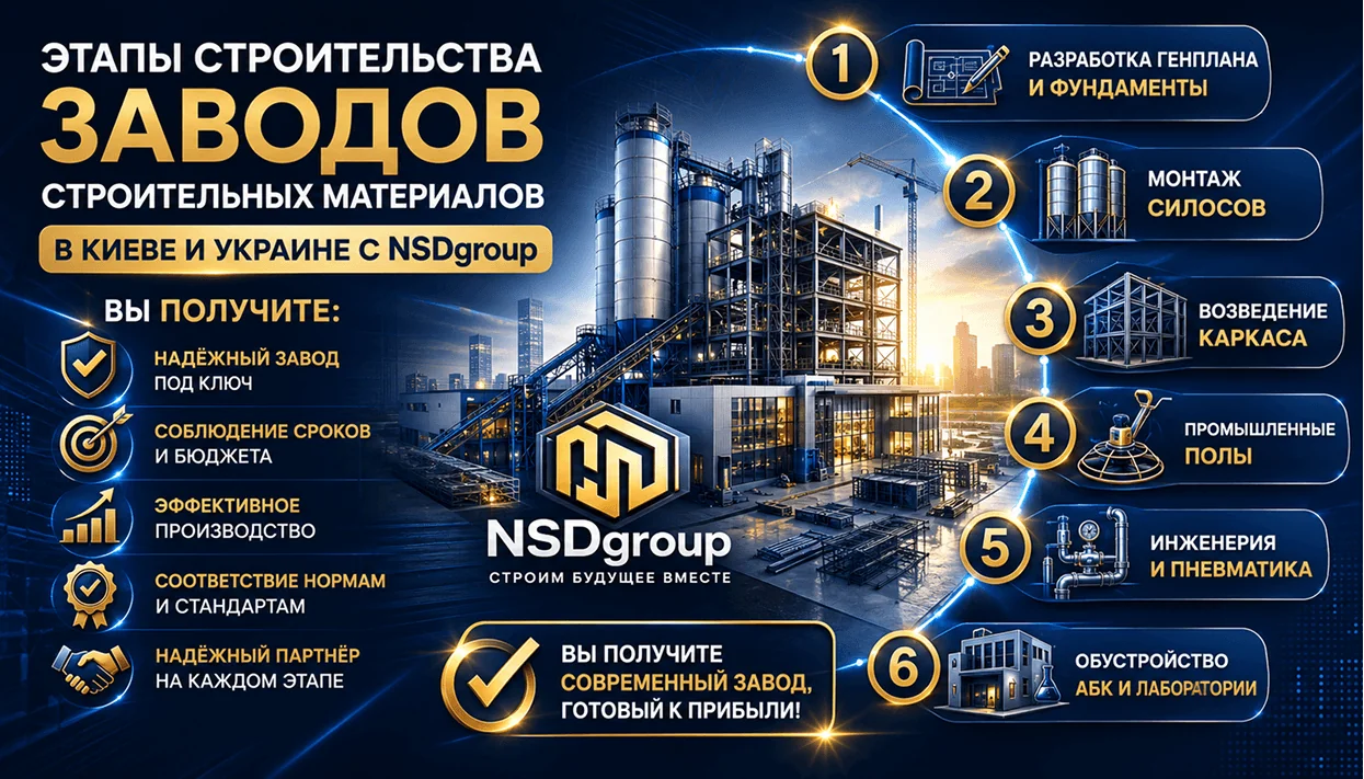 Строительство заводов строительных материалов 